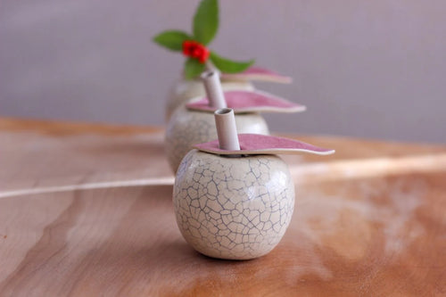 Yumidoai Apple Vase - Japanese Handcrafted Ceramic