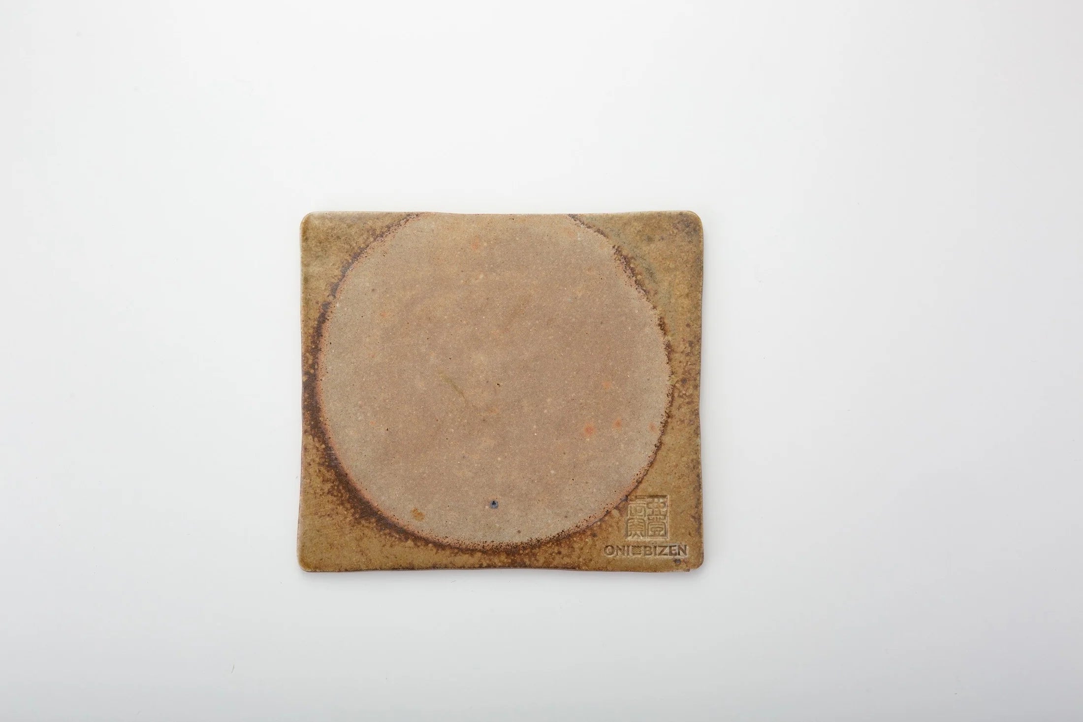 ONIBIZEN Bizen Ceramic Flat Square Plate – Handcrafted in Japan