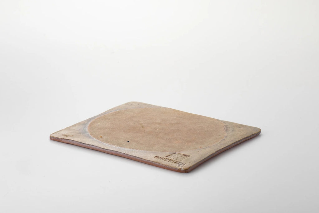 ONIBIZEN Bizen Ceramic Flat Square Plate – Handcrafted in Japan