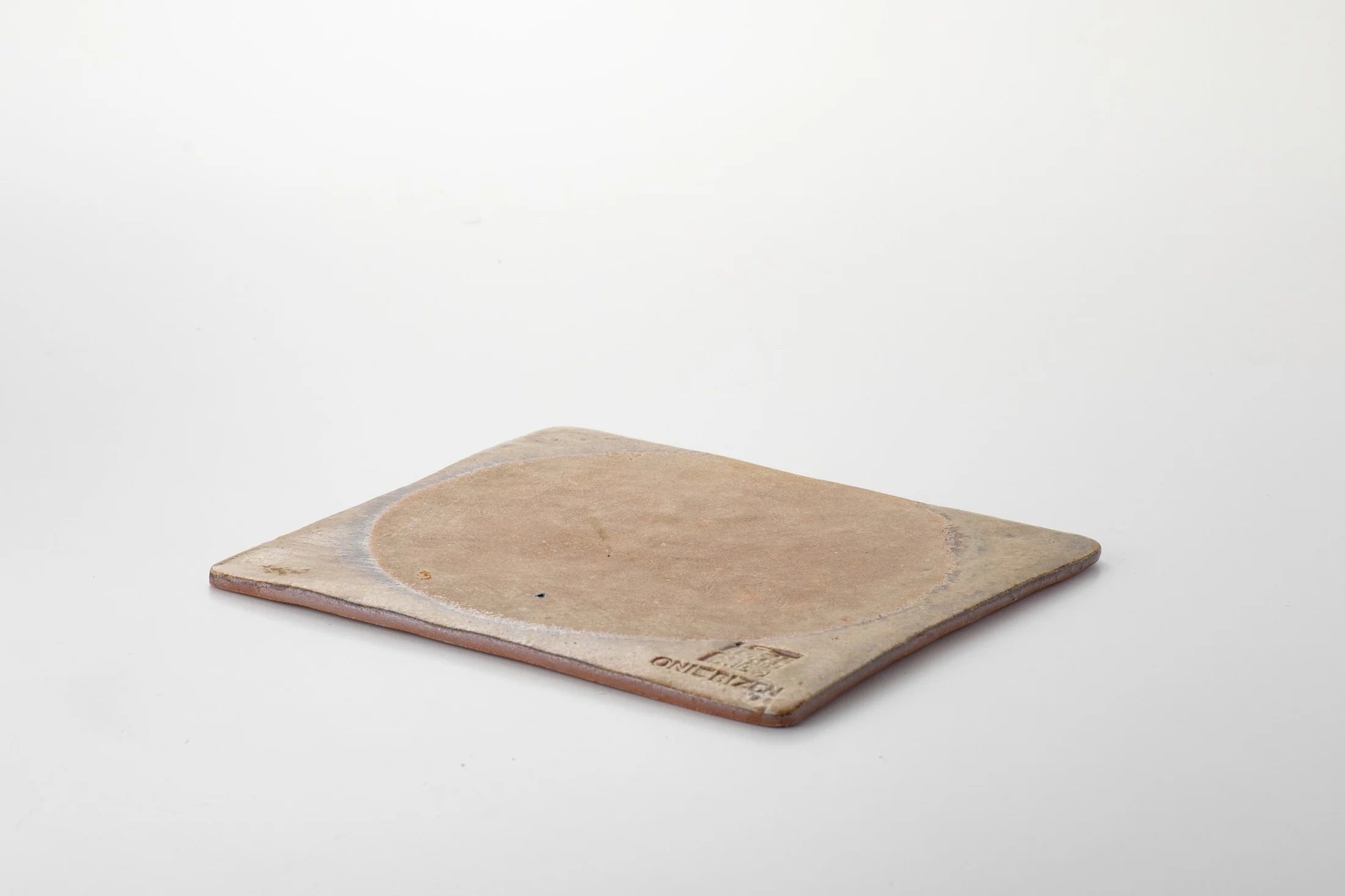 ONIBIZEN Bizen Ceramic Flat Square Plate – Handcrafted in Japan